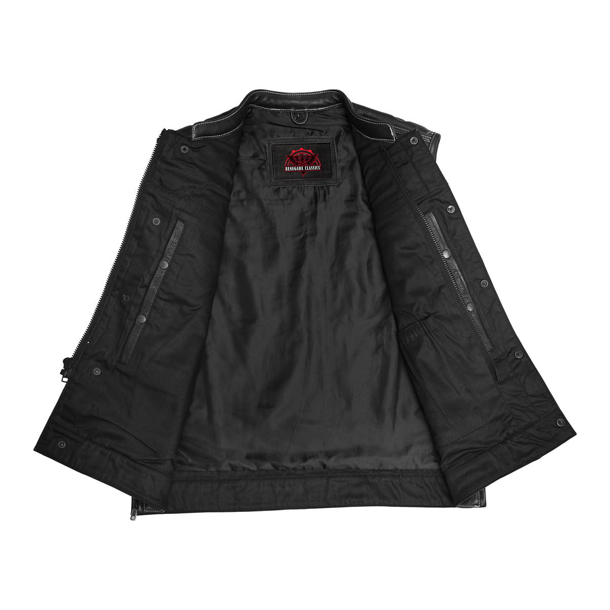 Dustin Mens Leather Motorcycle Vest