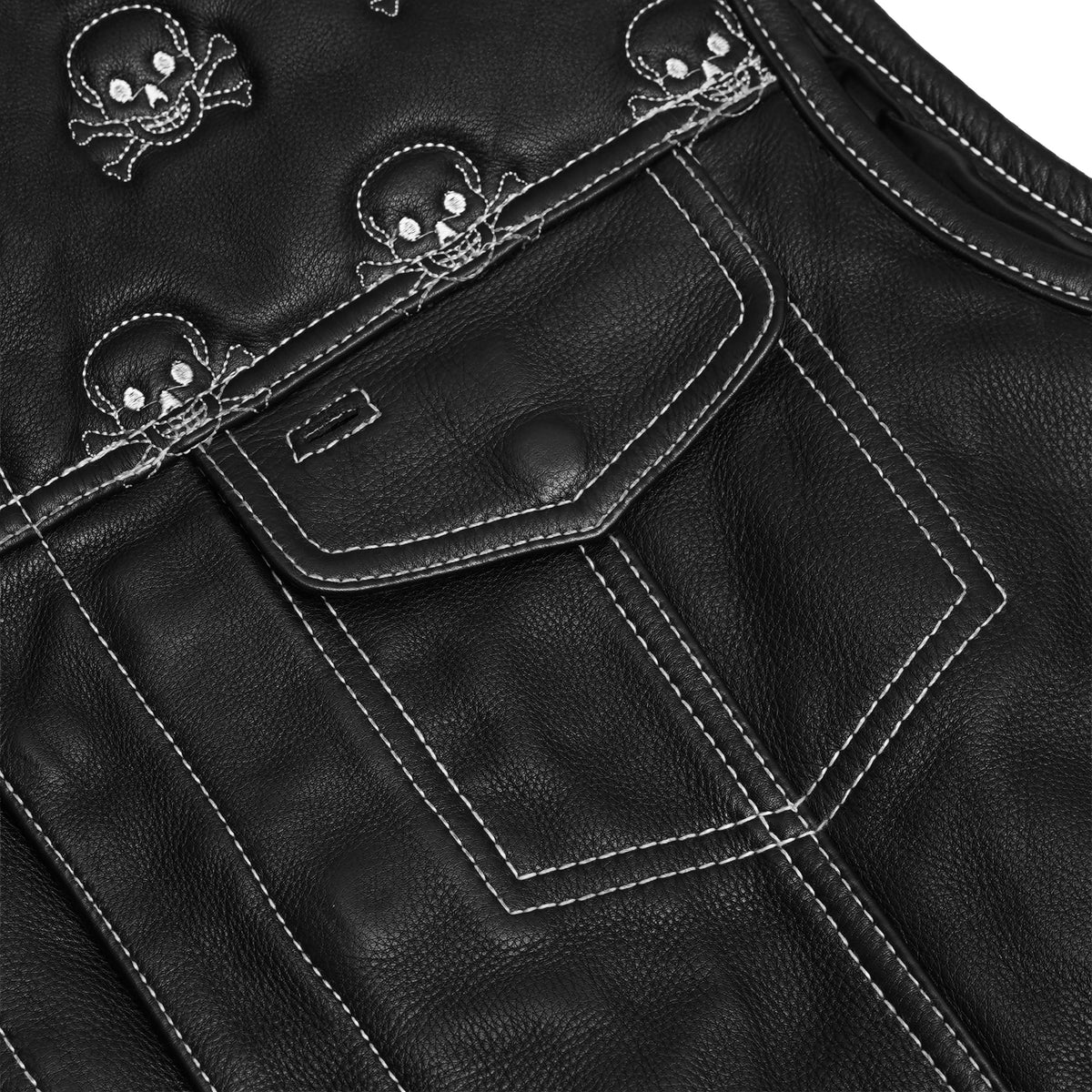 Dustin Mens Leather Motorcycle Vest