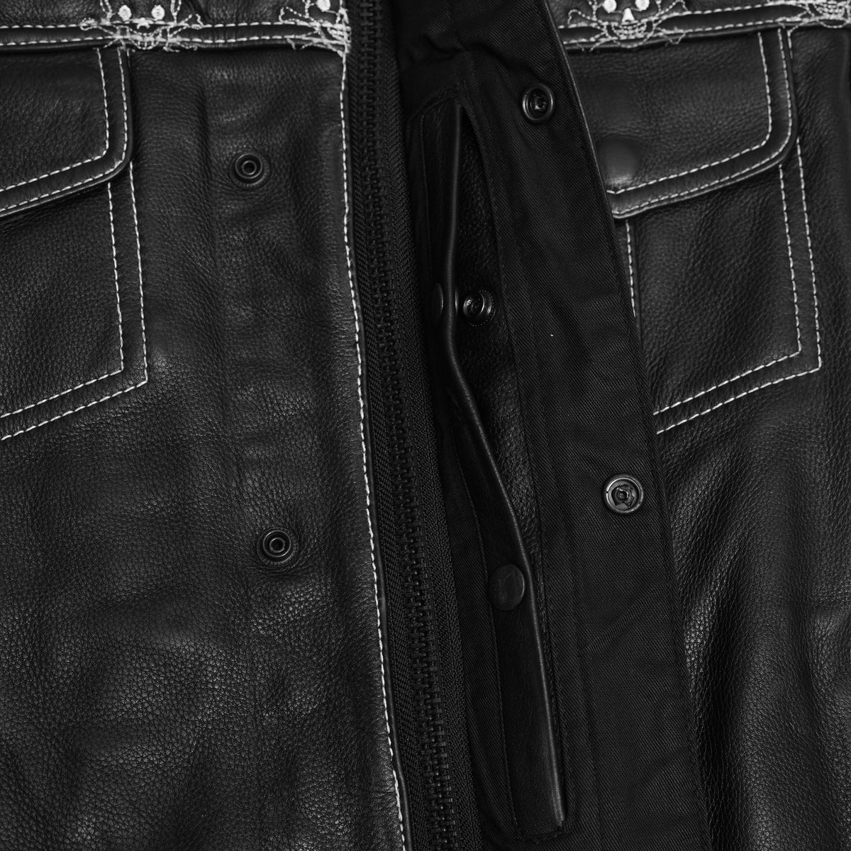 Dustin Mens Leather Motorcycle Vest