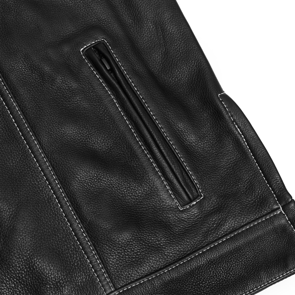 Dustin Mens Leather Motorcycle Vest