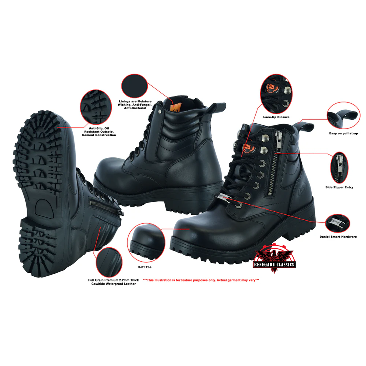 Edgewear women's motorcycle boots
