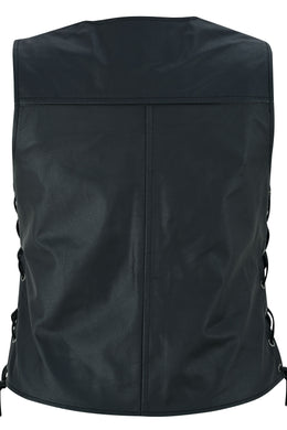 Eelskin™ Women's leather motorcycle vest