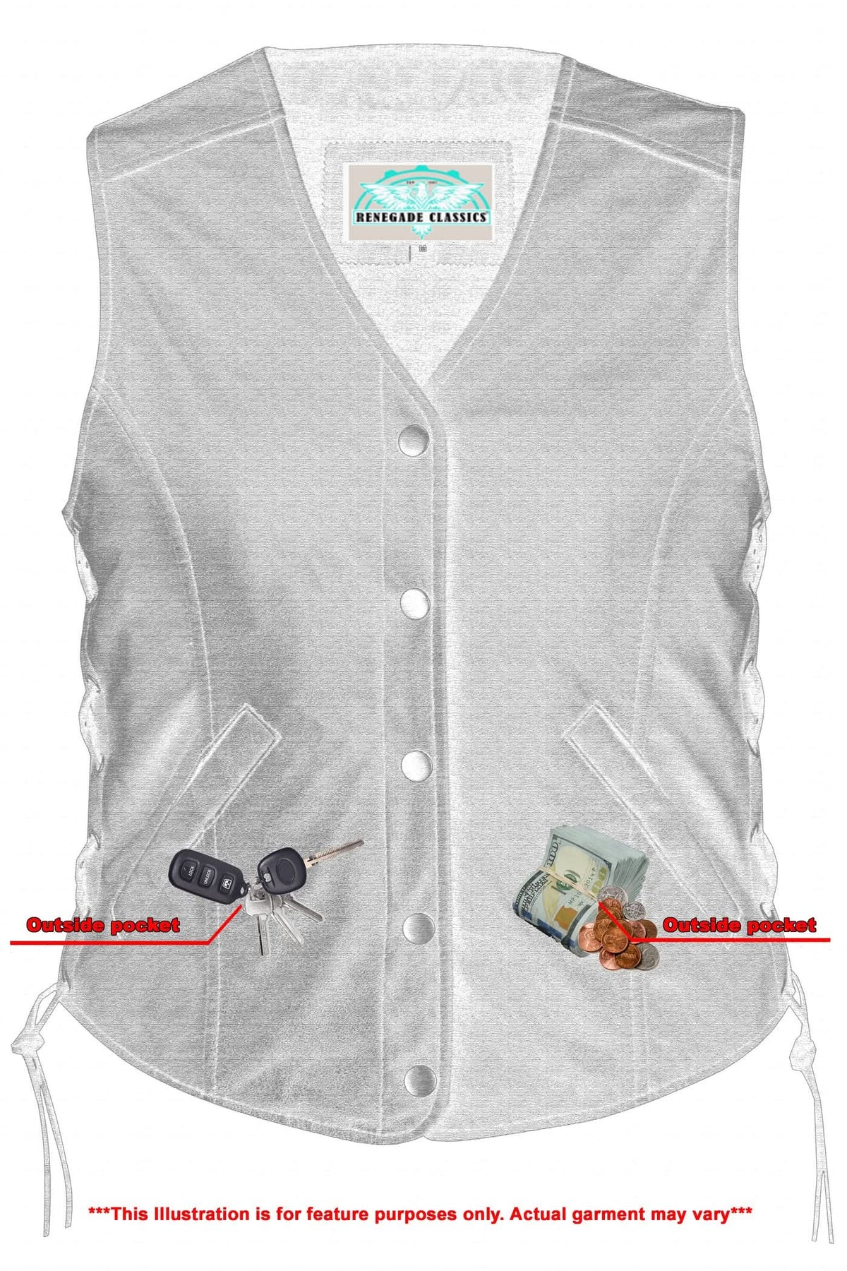 Eelskin™ Women's leather motorcycle vest