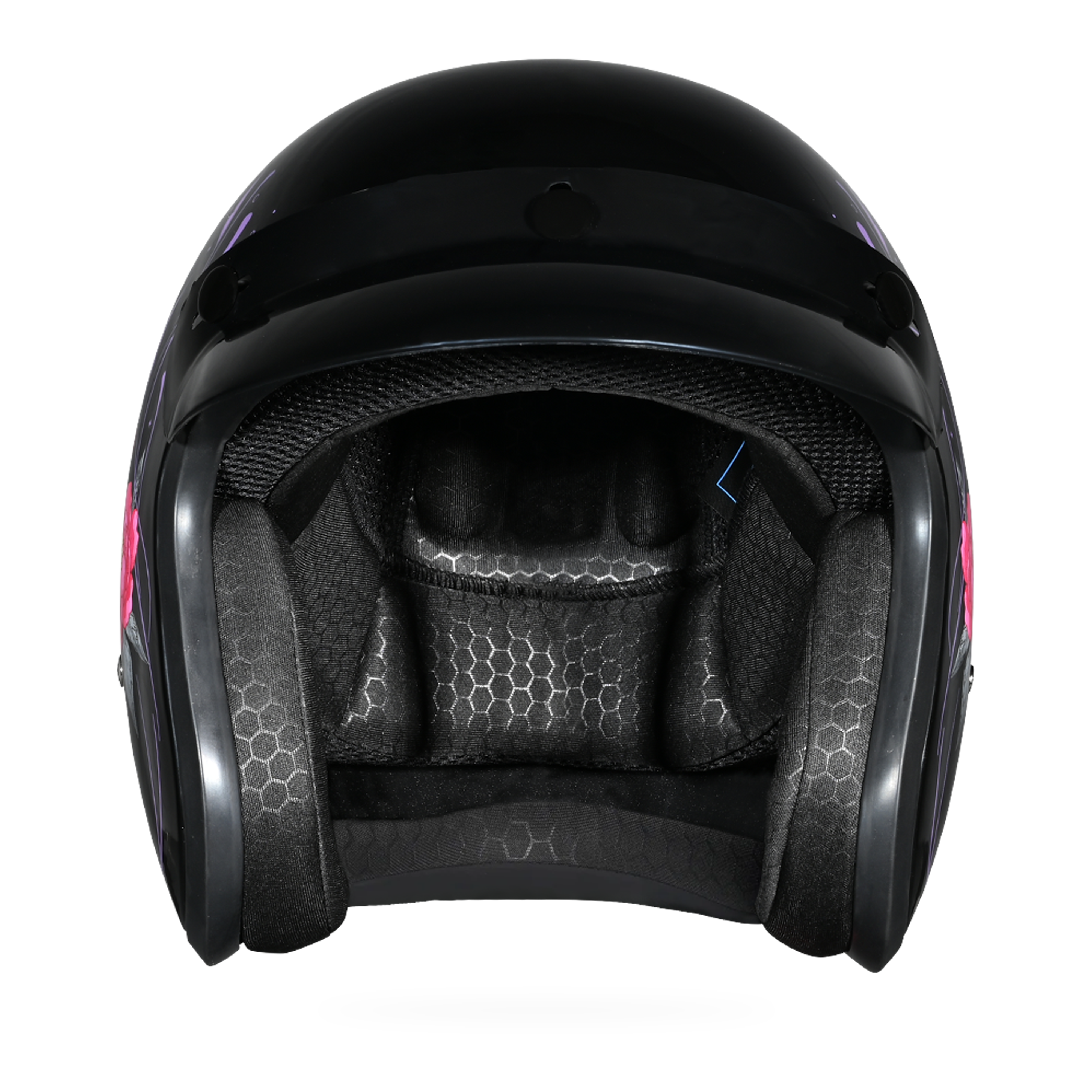 DOT Approved Daytona Cruiser Open Face Motorcycle Helmet - Men, Women & Youth - With Visor & Graphics - W/ Butterfly
