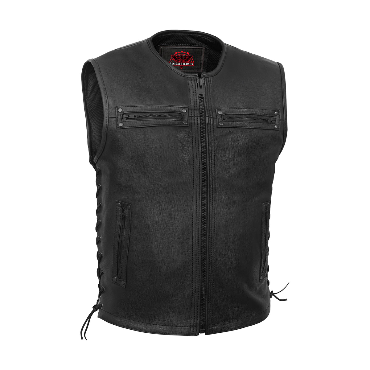 Faster Lane™ Mens Leather Motorcycle Vest