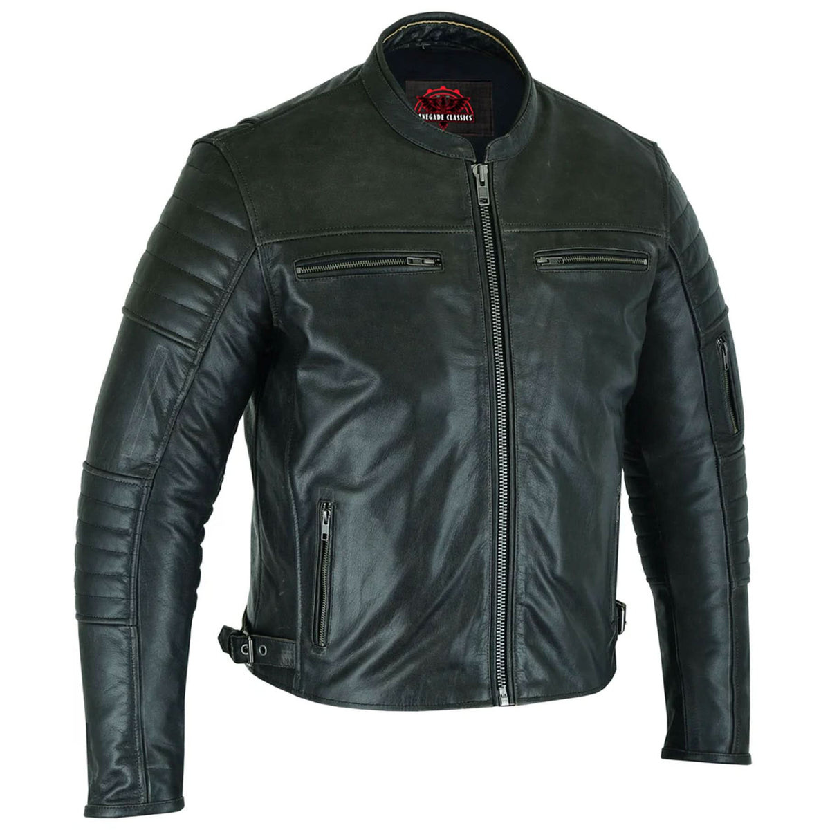 Ferro Men's Leather Motorcycle Jacket