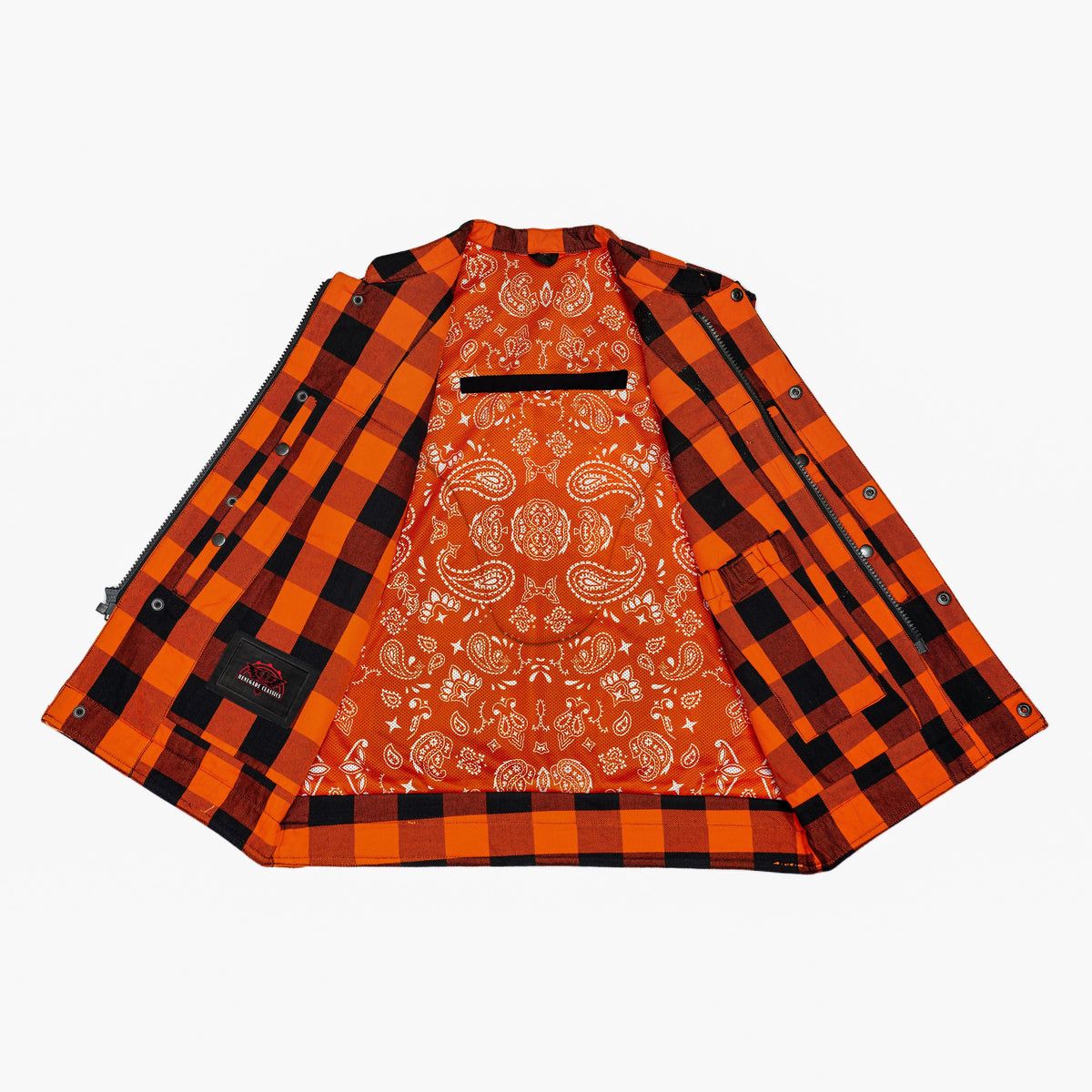 Rogue Inferno Mens Flannel Motorcycle Textile Vest