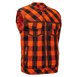 Rogue Inferno Mens Flannel Motorcycle Textile Vest
