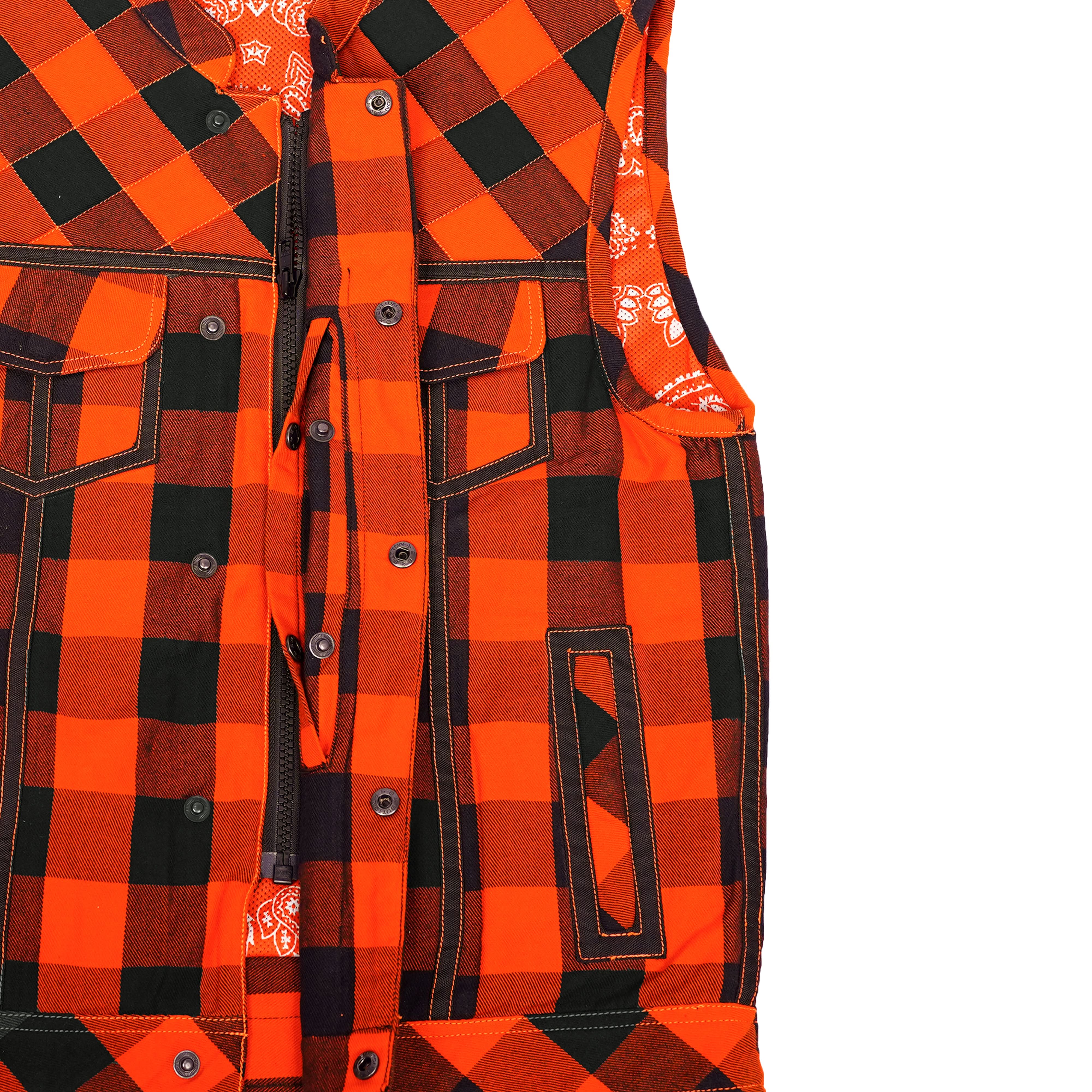 Rogue Inferno Mens Flannel Motorcycle Textile Vest