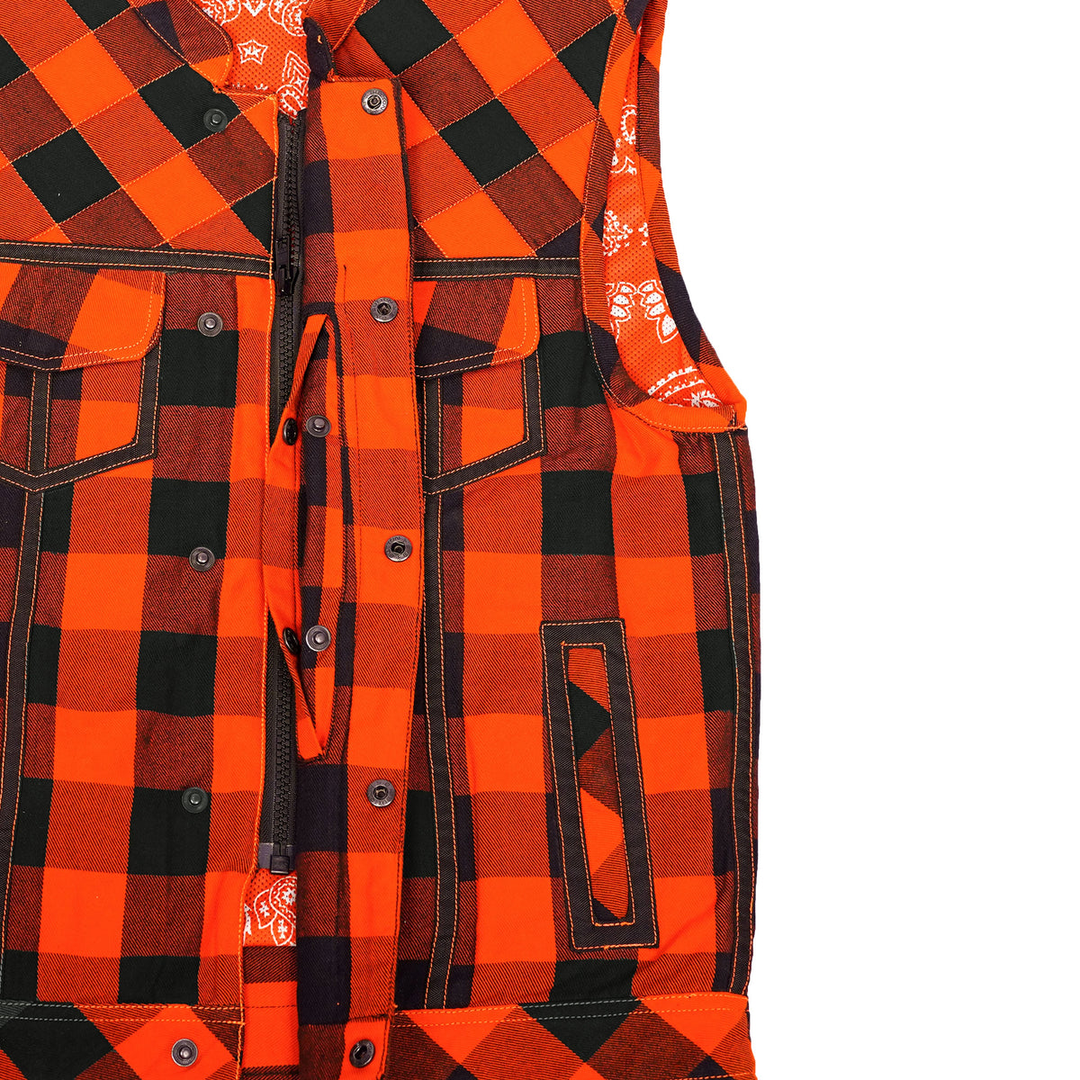 Rogue Inferno Mens Flannel Motorcycle Textile Vest