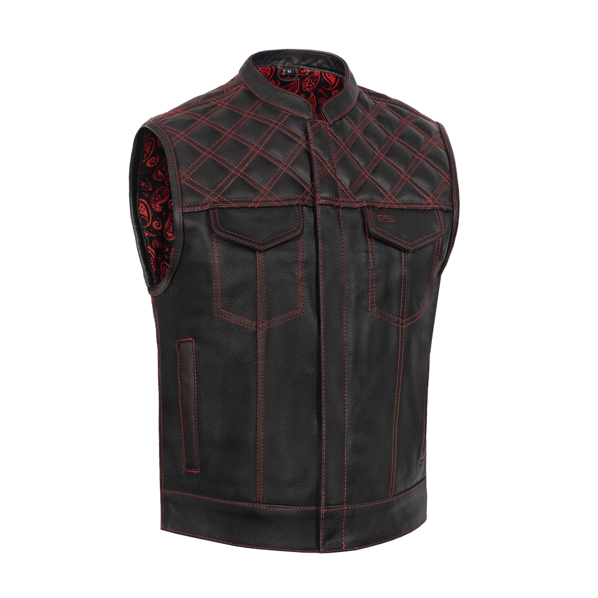 Firedust Men's Motorcycle Leather Vest