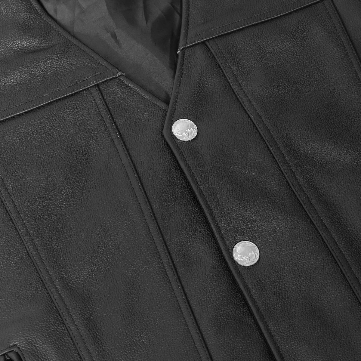Flint™ Mens Leather Motorcycle Vest