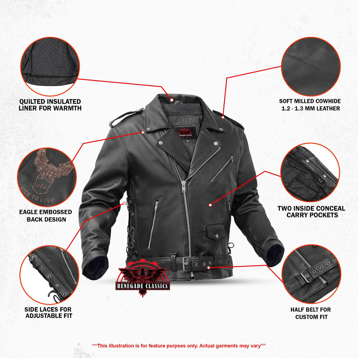 Freedom Rider™ Men's Leather Motorcycle Jacket