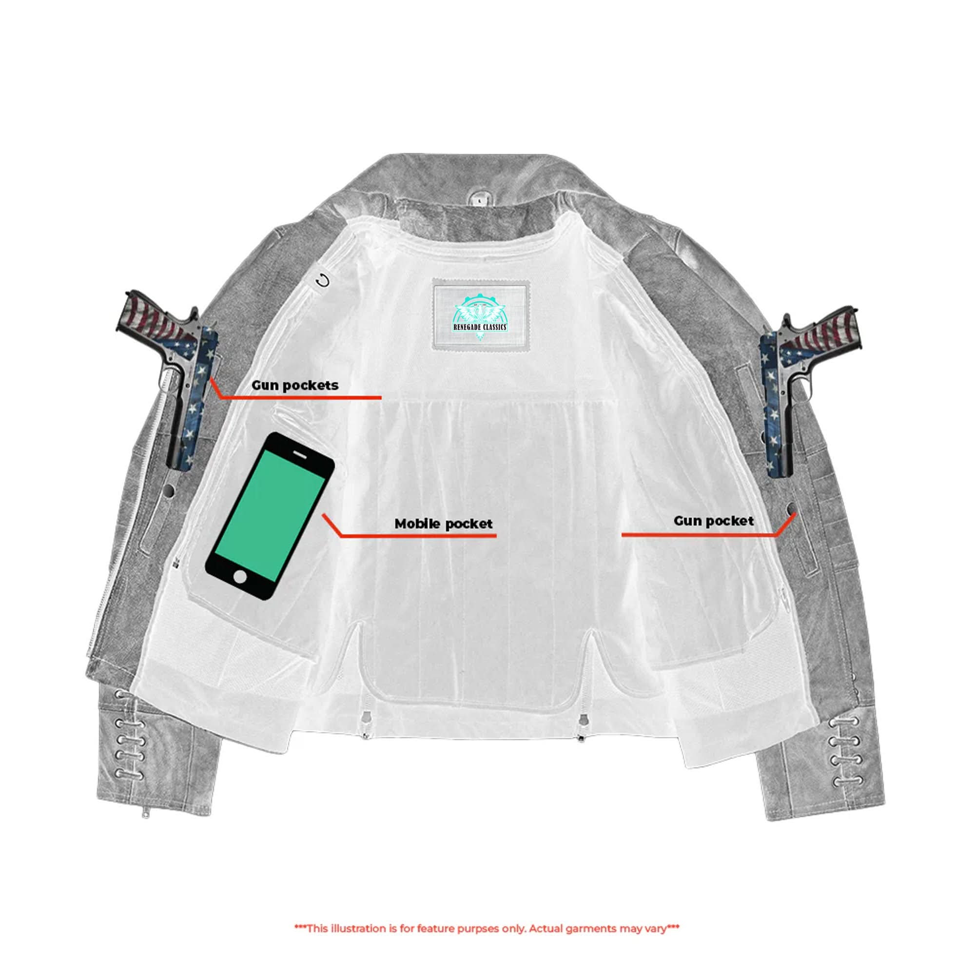 Frost Fury™ Women's  Leather  Biker Jacket – Gray