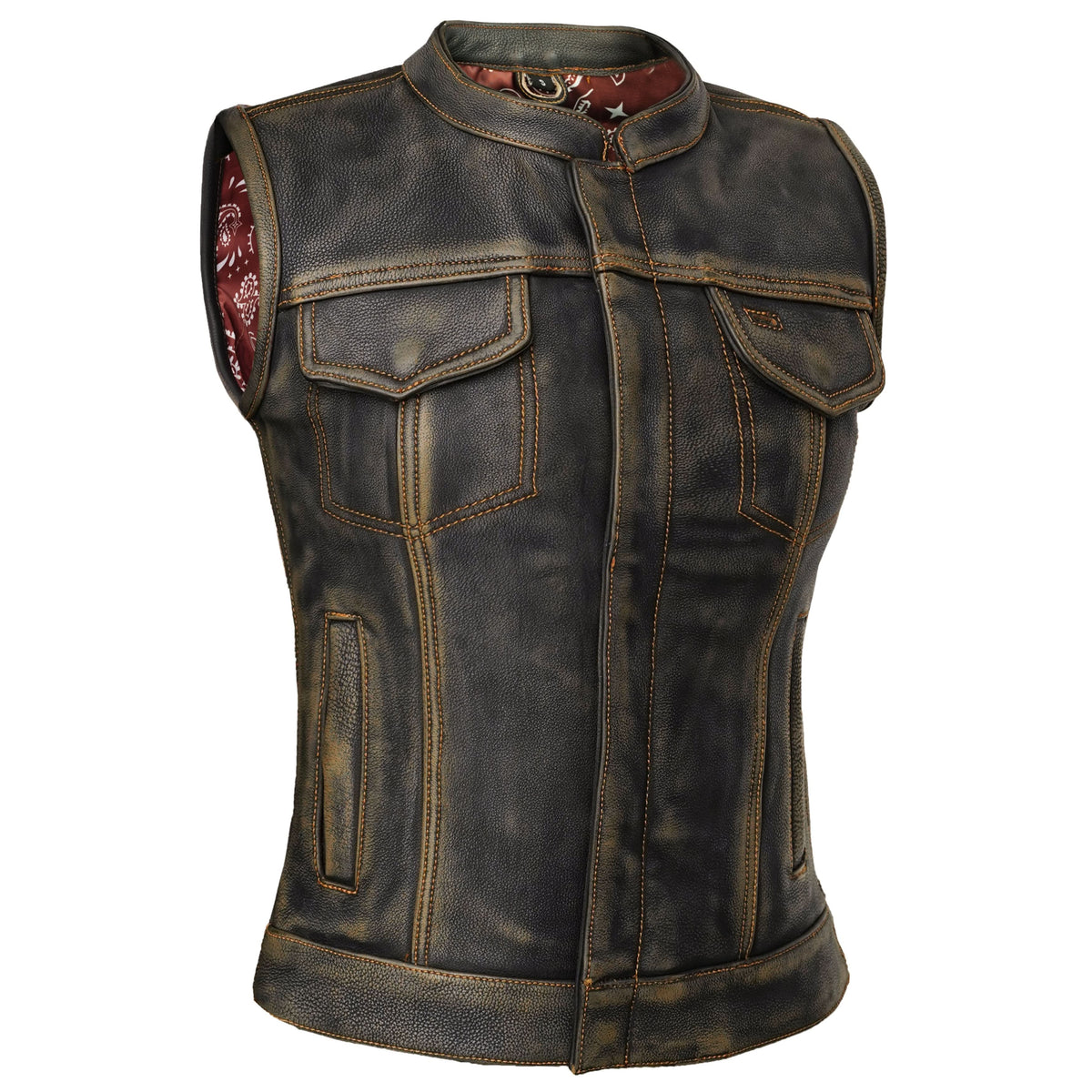 Galaxy Grifter Womens Leather Motorcycle Vest