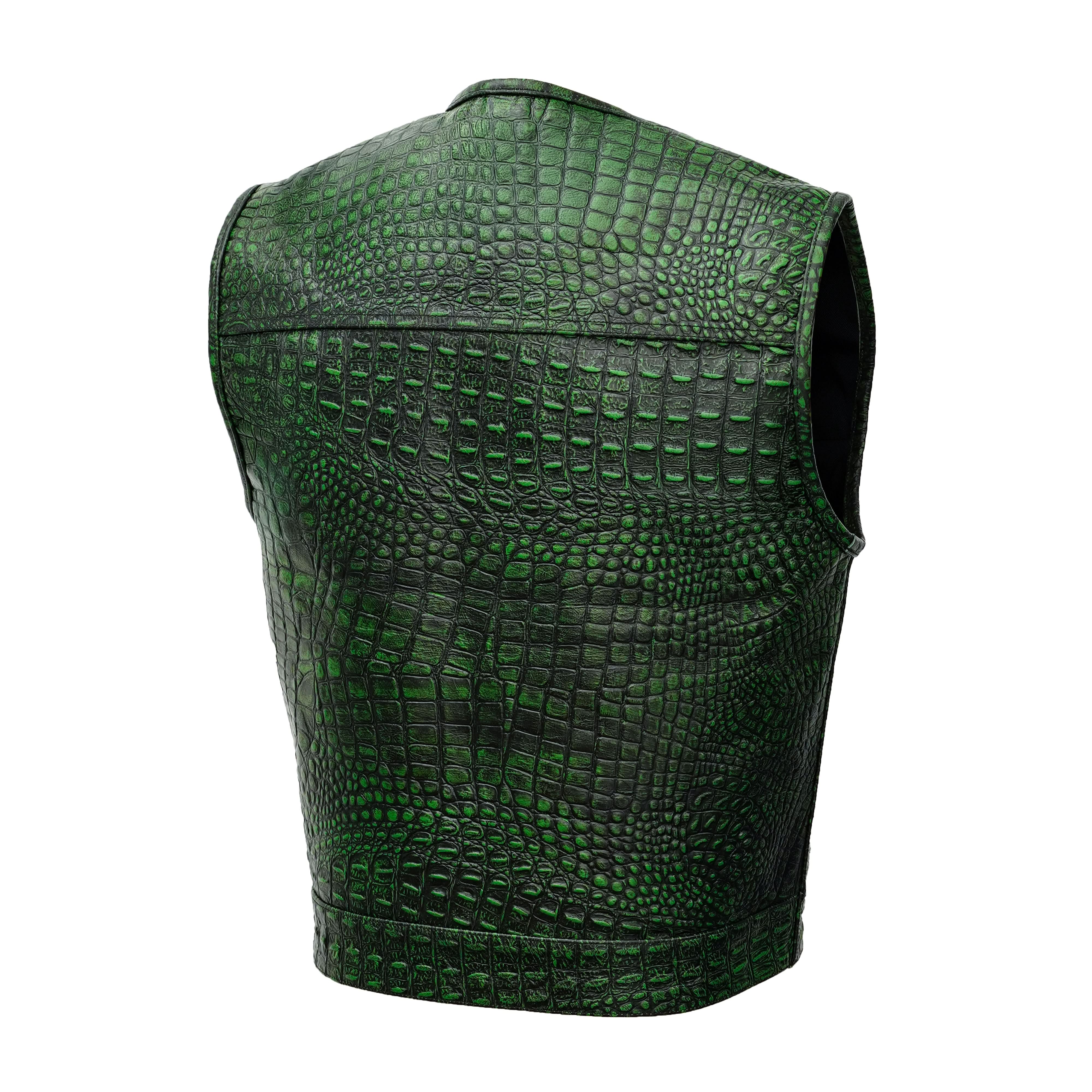 Croc Glare Lowcut Men's Leather Motorcycle Vest