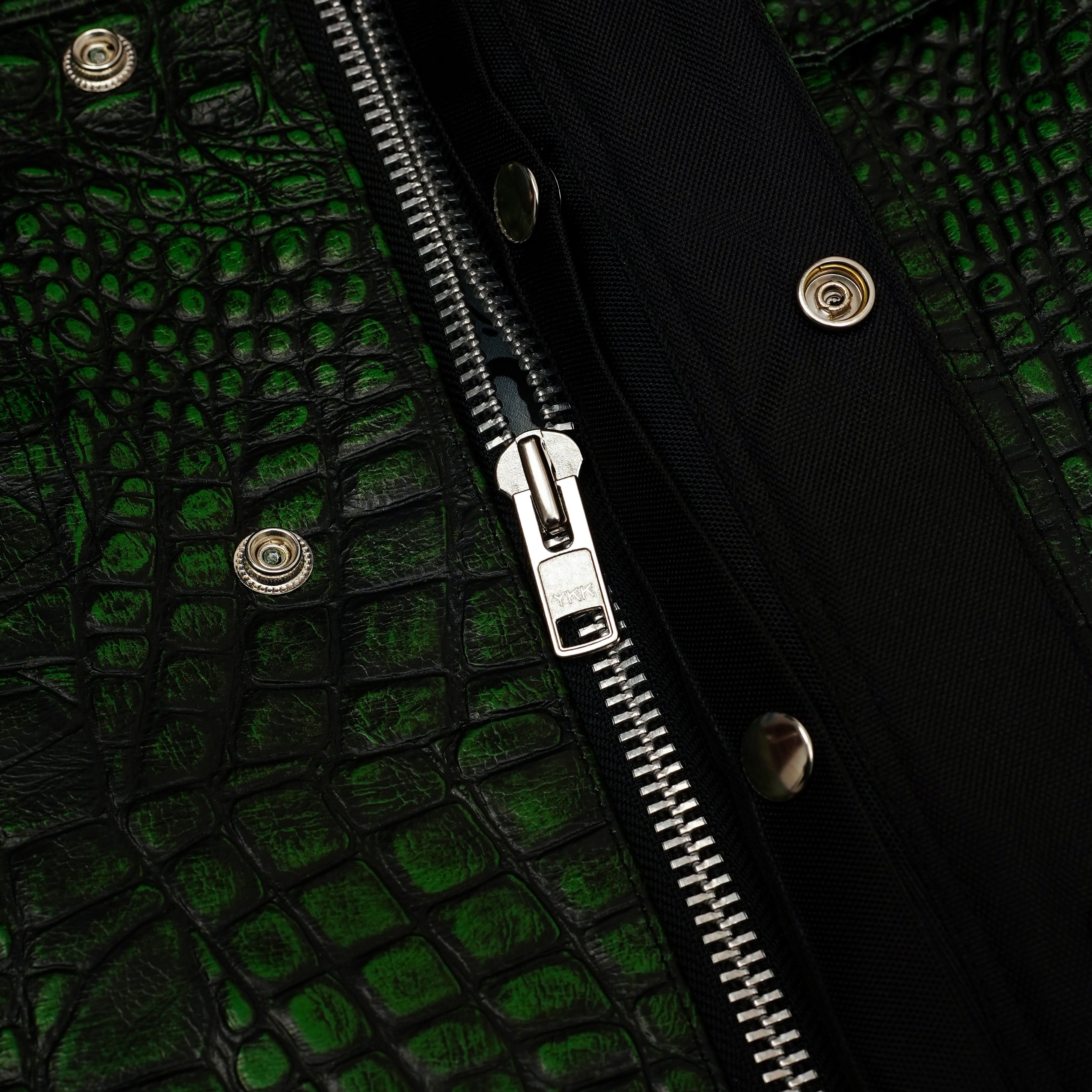 Croc Glare Lowcut Men's Leather Motorcycle Vest