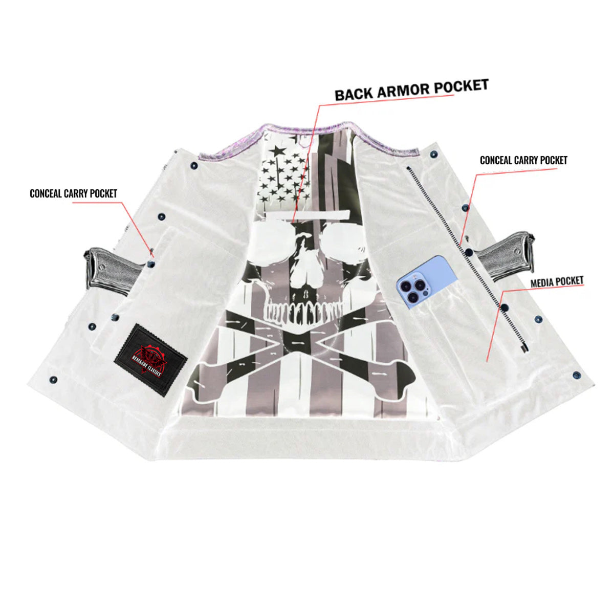 Croc Glare Lowcut Men's Leather Motorcycle Vest