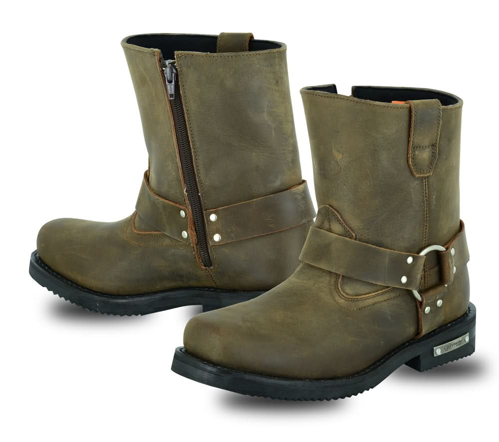 Ghoststep Men's 7" Motorcycle Leather Boots – Brown