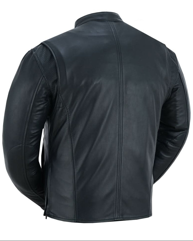 GlideStar™ Men's Leather Motorcycle Jacket