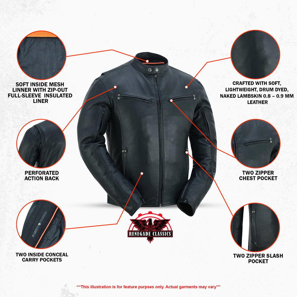 GlideStar™ Men's Leather Motorcycle Jacket