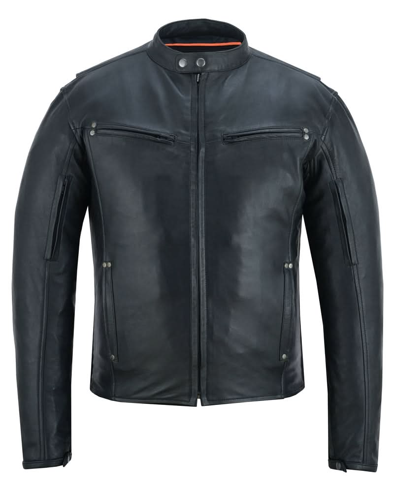 GlideStar™ Men's Leather Motorcycle Jacket