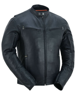 GlideStar™ Men's Leather Motorcycle Jacket
