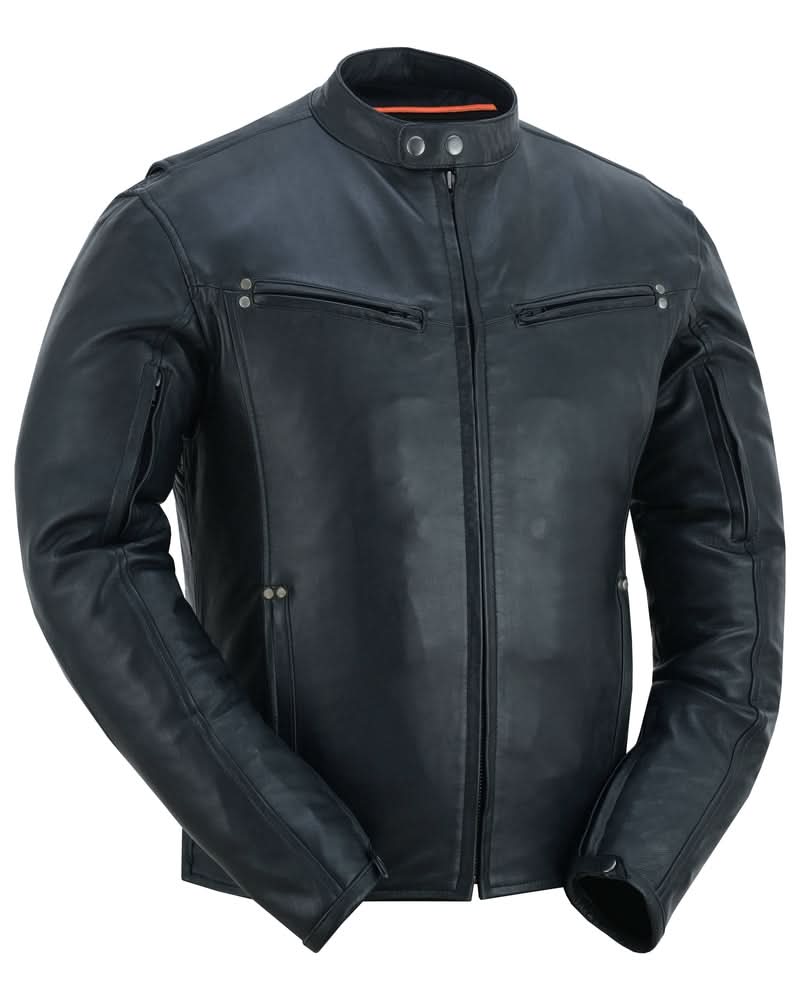 GlideStar™ Men's Leather Motorcycle Jacket