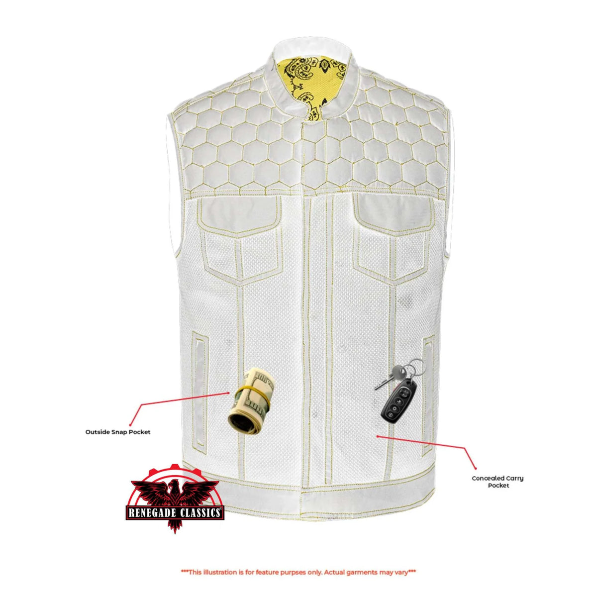Gloom Gold™ Mens Motorcycle Mesh Vest