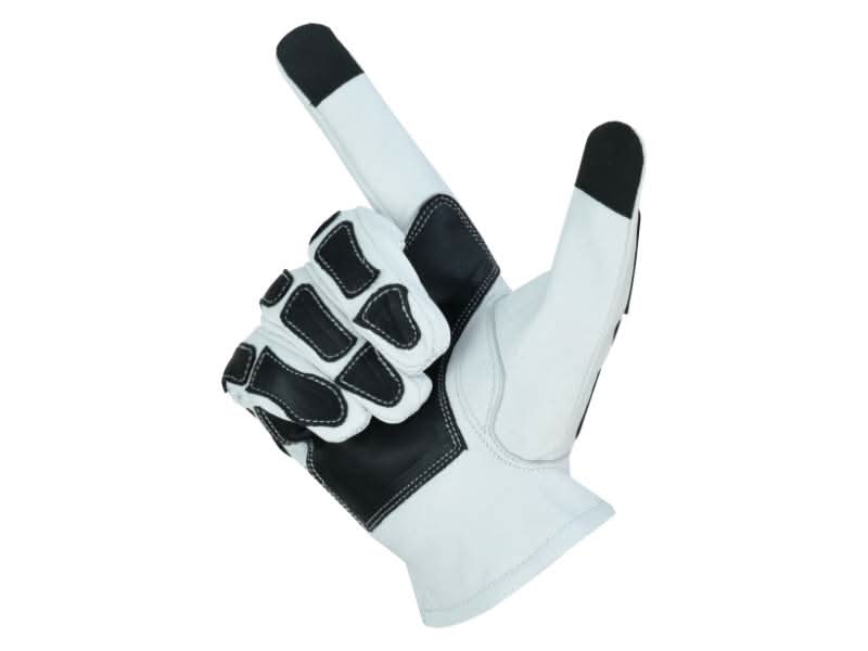 Glove Grace - White and Black Skeleton Hand Riding Gloves