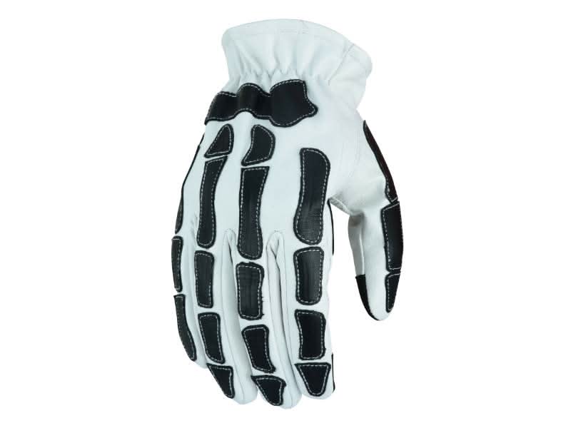 Glove Grace - White and Black Skeleton Hand Riding Gloves