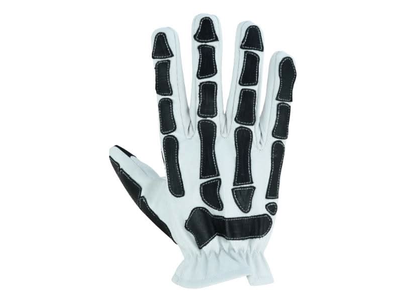Glove Grace - White and Black Skeleton Hand Riding Gloves