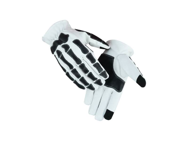 Glove Grace - White and Black Skeleton Hand Riding Gloves