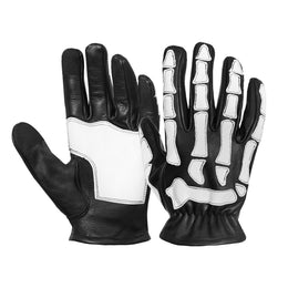 SkullTrail™ Men's leather  gloves Black & White