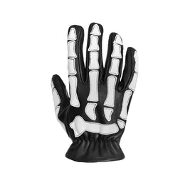SkullTrail™ Men's leather  gloves Black & White