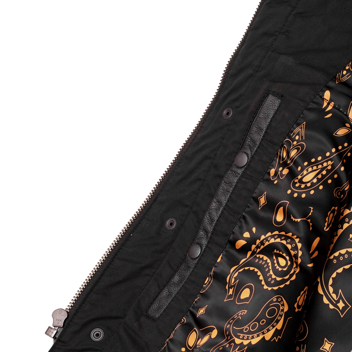 Gold Thread Mens Leather Motorcycle Vest