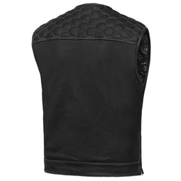 Draven Mens Leather Motorcycle Vest