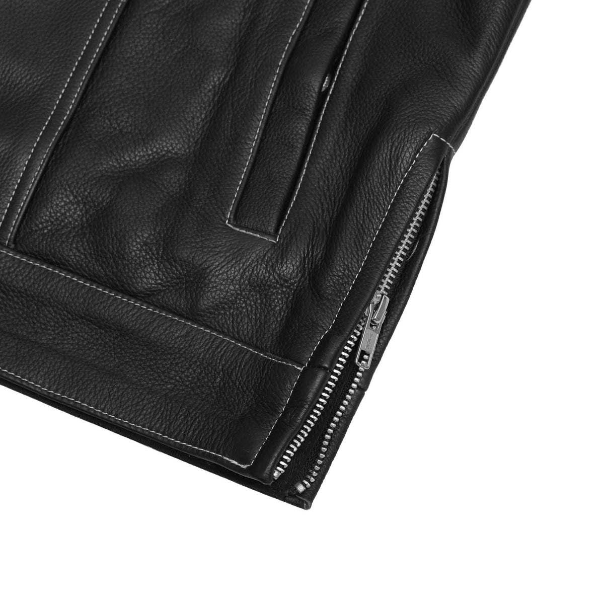 Draven Mens Leather Motorcycle Vest
