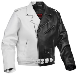 Mono Racer™ Mens Faux Leather Motorcycle Jacket