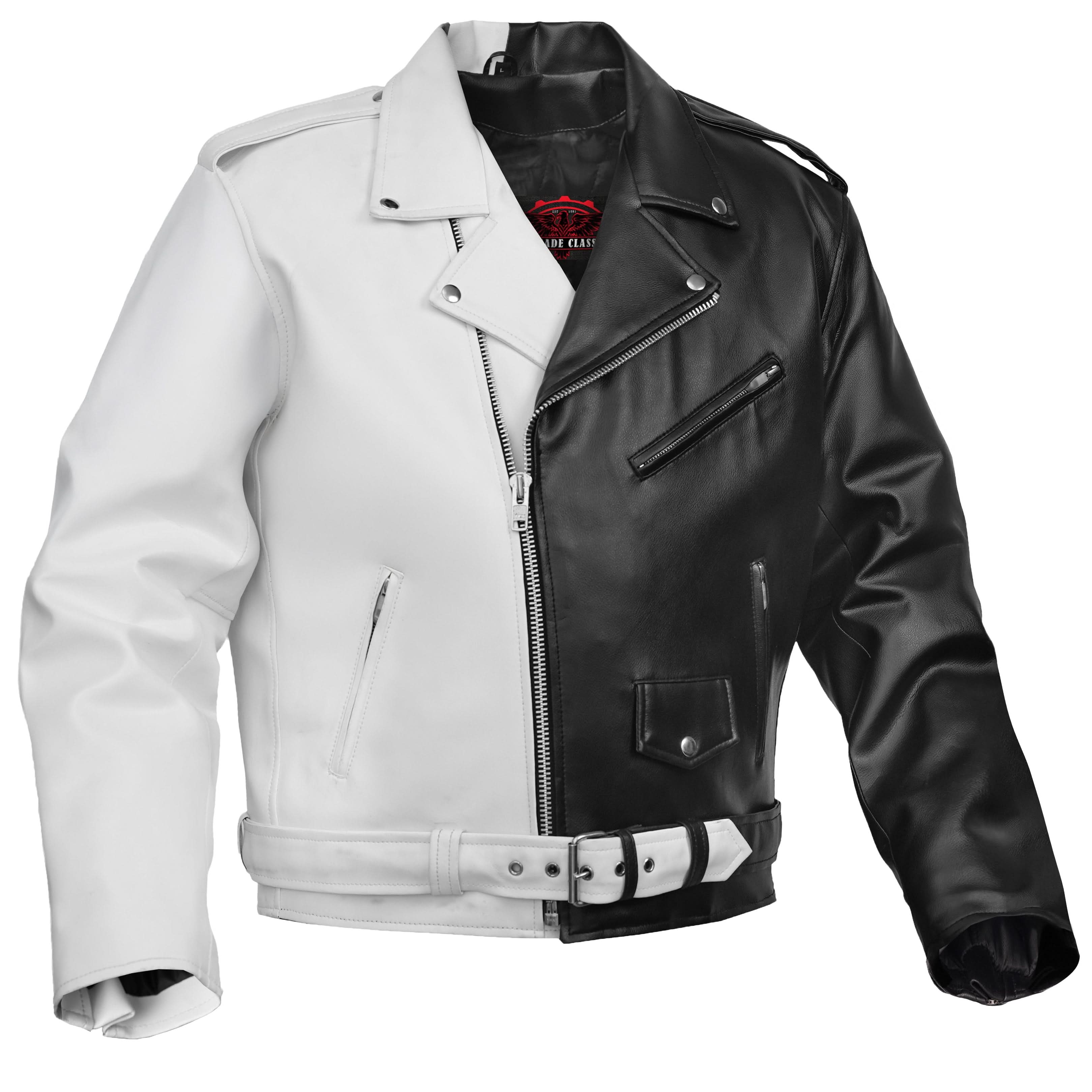 Mono Racer™ Mens Faux Leather Motorcycle Jacket
