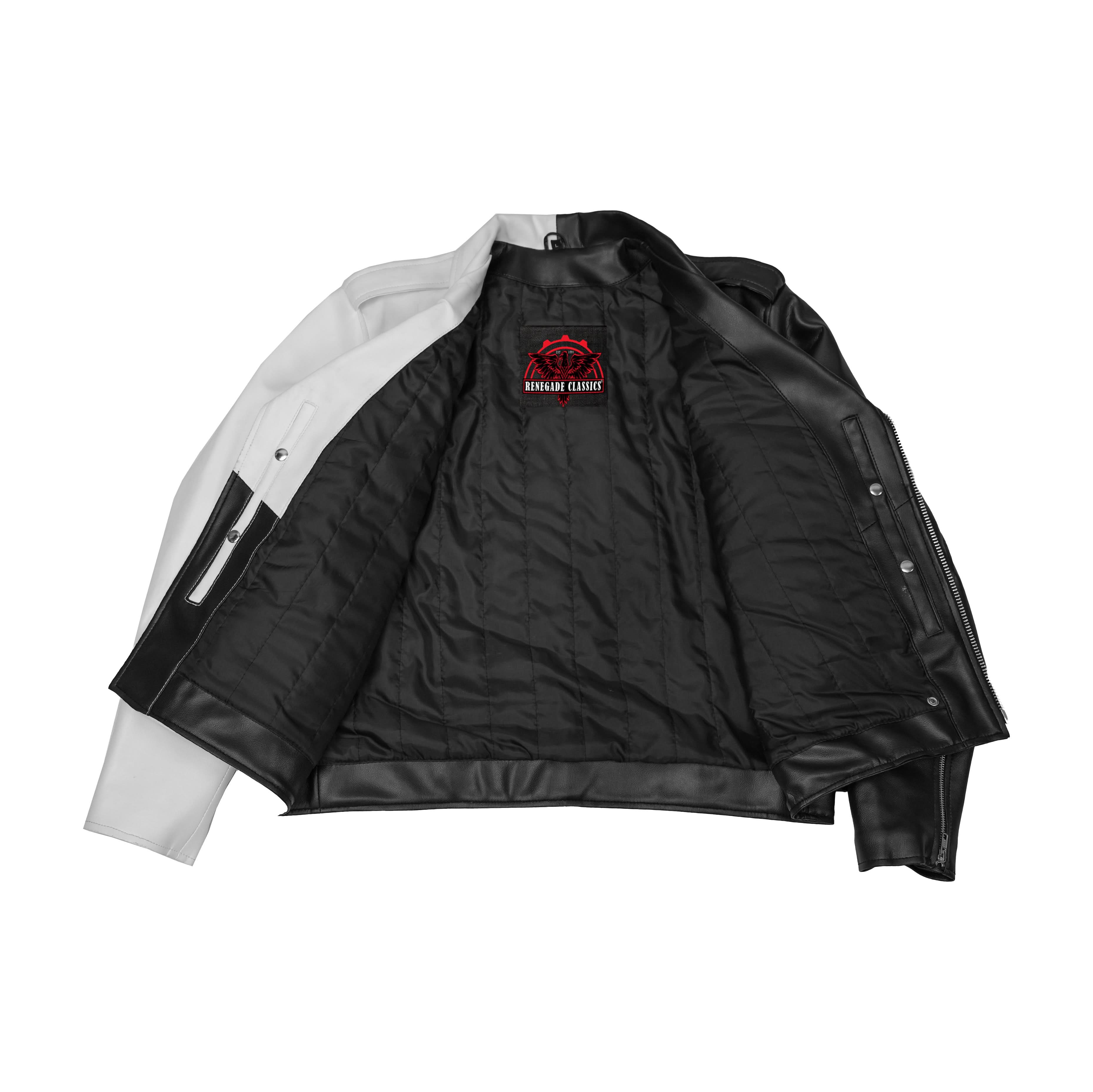 Mono Racer™ Mens Faux Leather Motorcycle Jacket