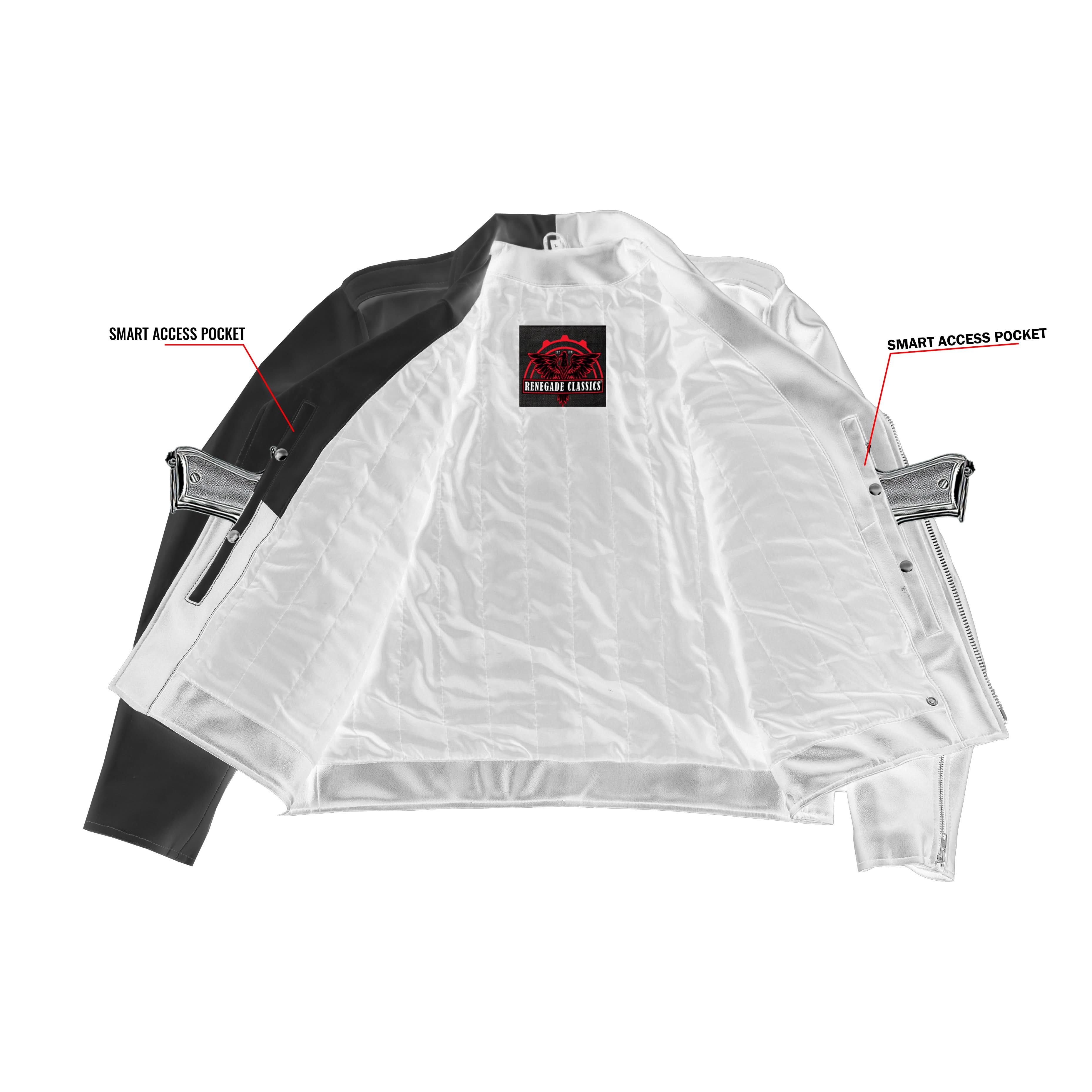 Mono Racer™ Mens Faux Leather Motorcycle Jacket
