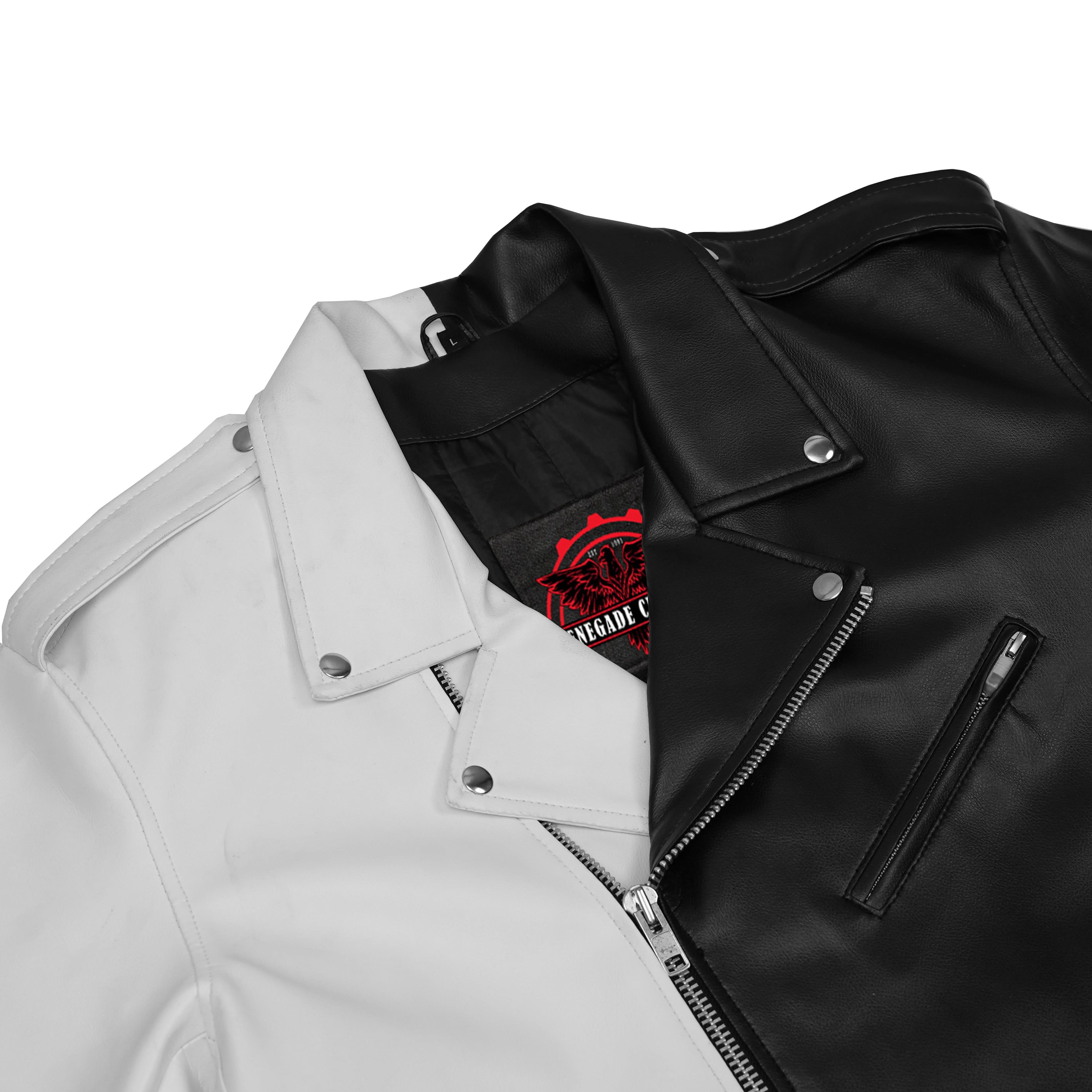 Mono Racer™ Mens Faux Leather Motorcycle Jacket