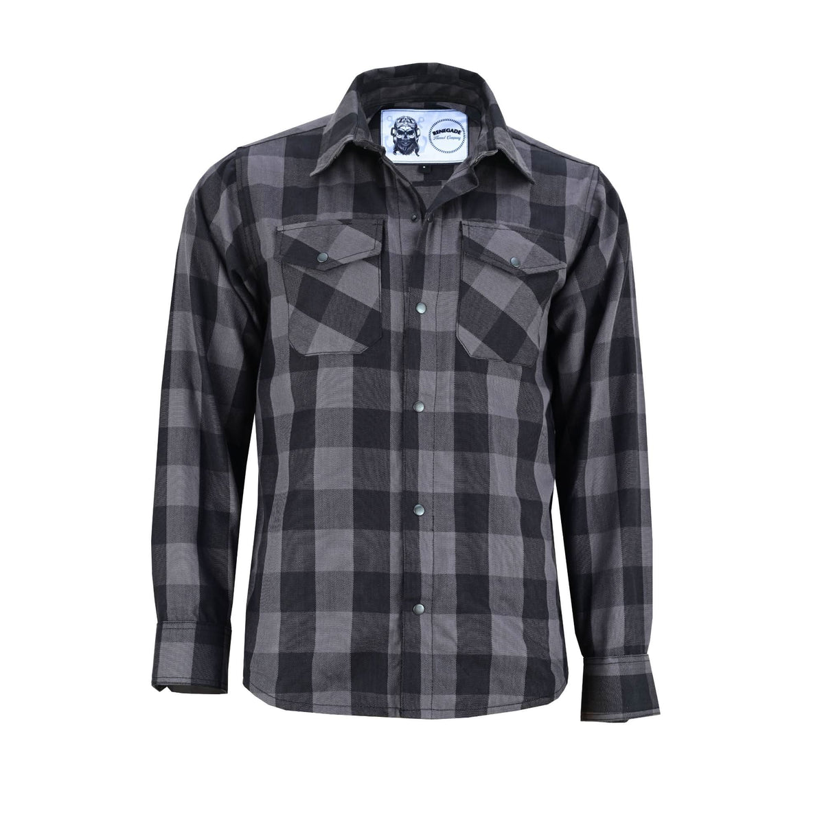 Gray Ride™ Men's Classic Plaid Flannel Shirt - Black & Gray