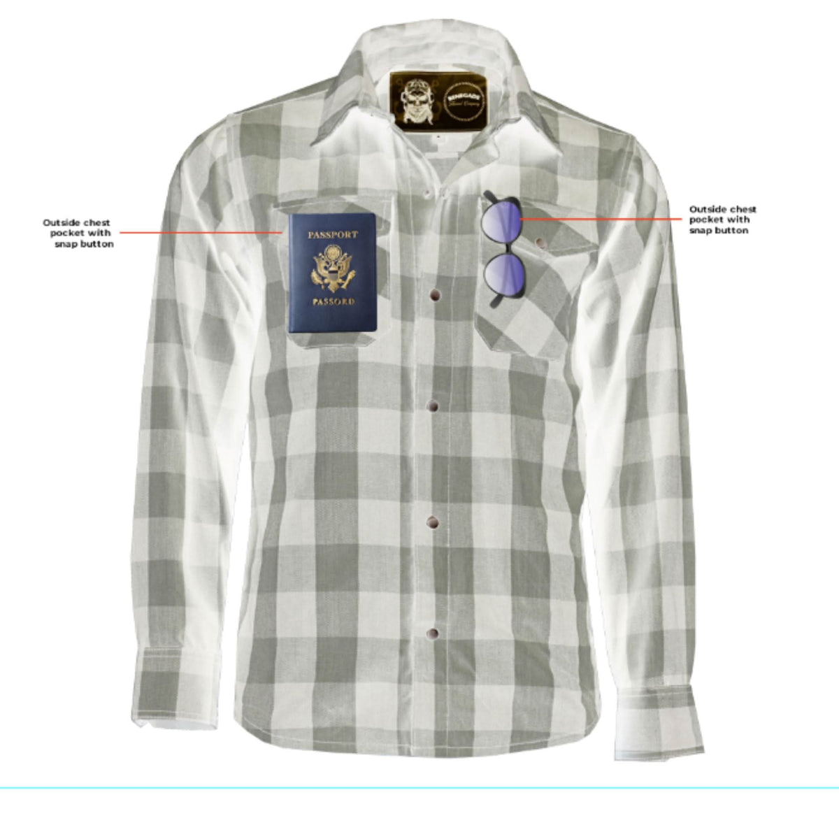 Gray Ride™ Men's Classic Plaid Flannel Shirt - Black & Gray