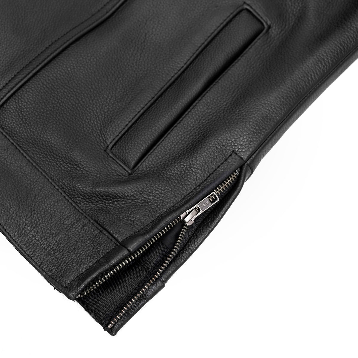 Grit Mens Leather Motorcycle Vest
