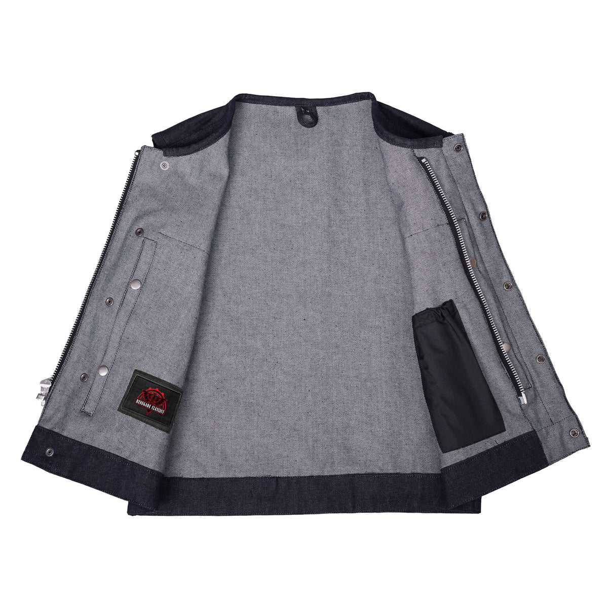 Hardline Mens Denim Motorcycle Vest