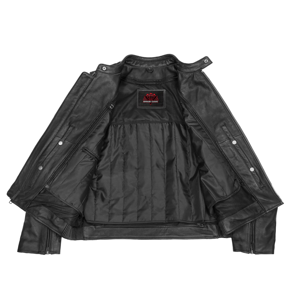 HellBorn Men’s Leather Motorcycle Jacket