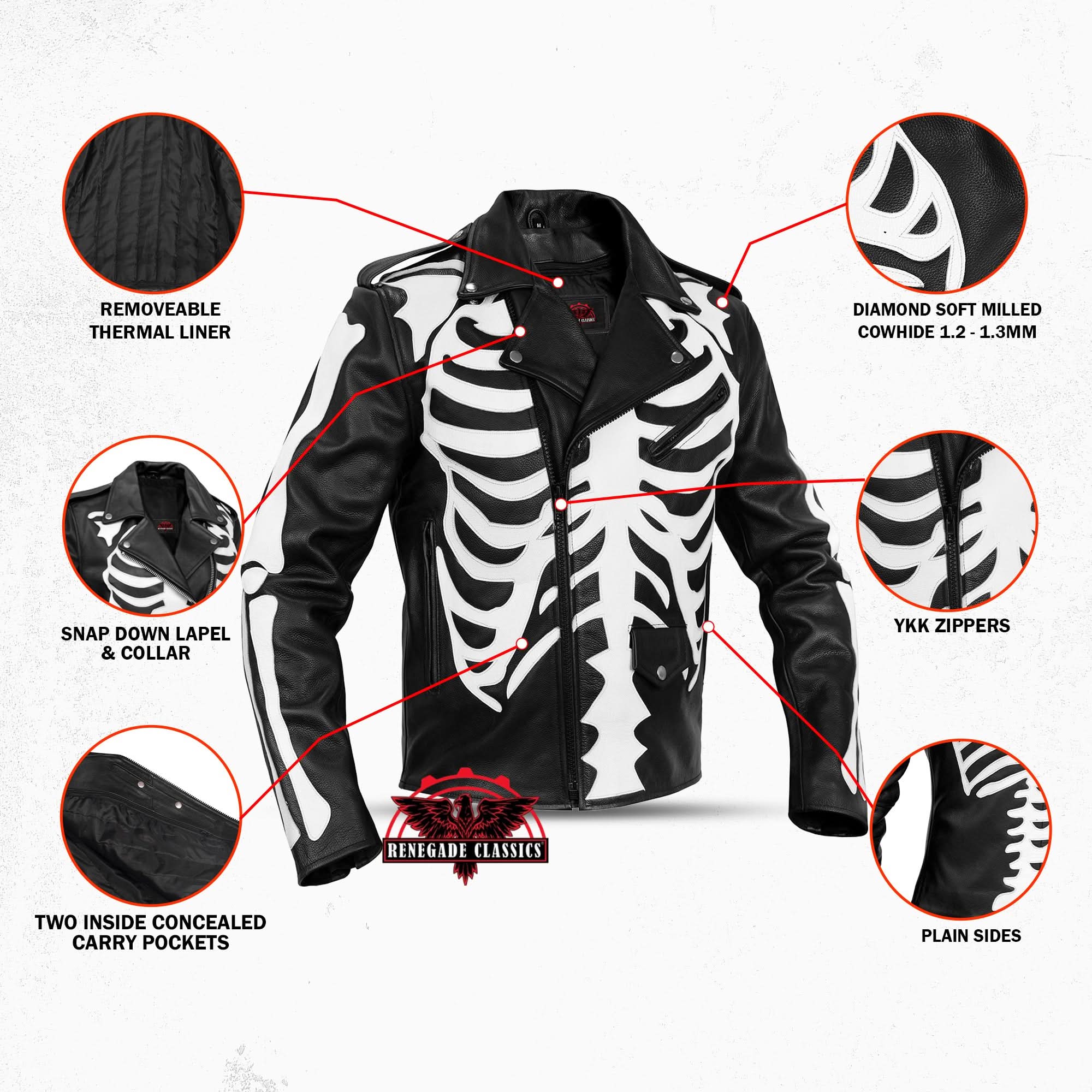 SkullBone Men’s MC Bone Jacket