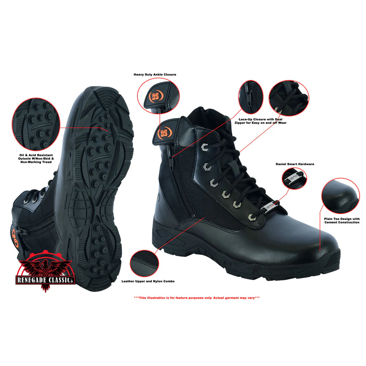 Hellstride Men's 6" motorcycle boot